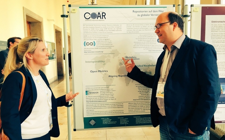 Stand de COAR en el Open Access Days, en Munich, 2016