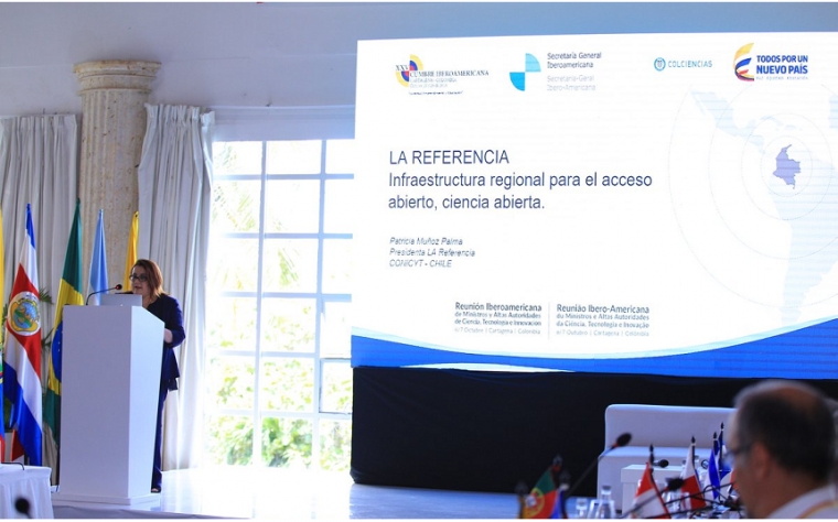 Patricia Mu&ntilde;oz da a conocer los avances de LA Referencia en Reuni&oacute;n de Autoridades de CT&amp;I